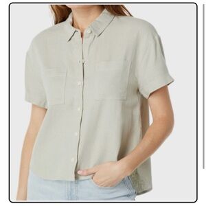 Madewell Linen Button-Front Shirt • Size Medium • Relaxed Fit